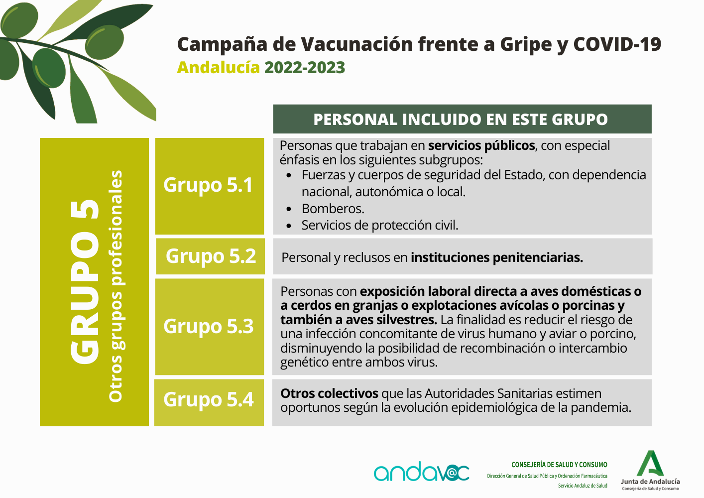 Campaña de Vacunación frente a Gripe y COVID-19. Grupo 5
