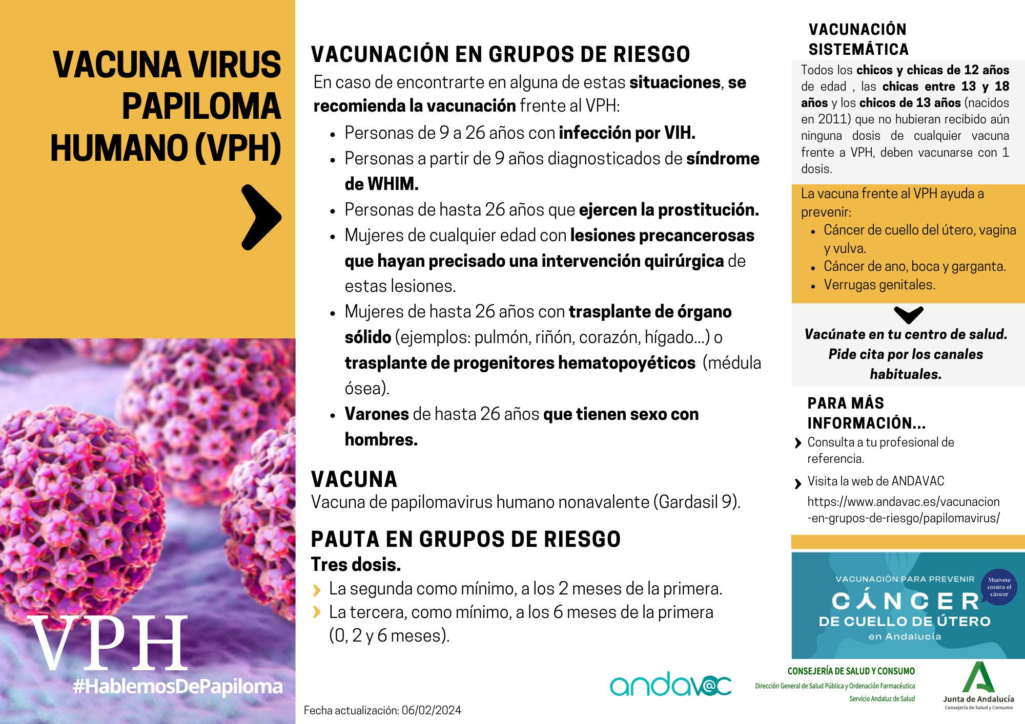 Vacunación frente al VPH en grupos de riesgo